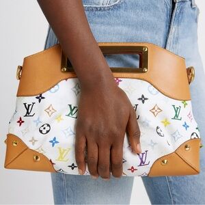LOUIS VUITTON Murakami White Multicolor Judy PM Bag
